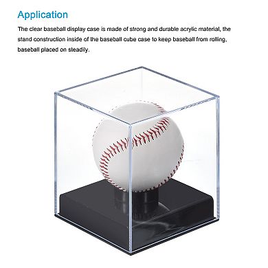 Baseball Display Case, Acrylic Cube Baseball Storage Case, Clear Display Case 3.74"x3.74"x3.74"