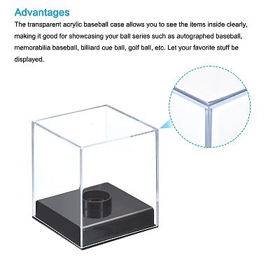 Baseball Display Case, Acrylic Cube Baseball Storage Case, Clear Display Case 3.74"x3.74"x3.74"