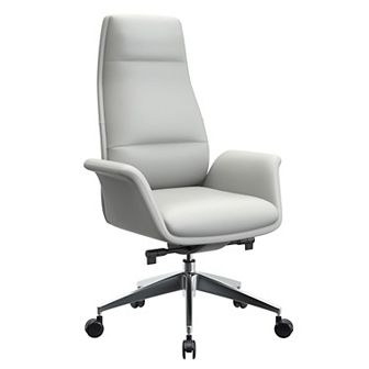 Leisuremod Summit Series Tall Office Chair In Dark Brown Leather