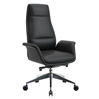 Leisuremod Summit Series Tall Office Chair In Dark Brown Leather