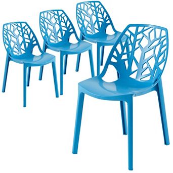 LeisureMod Modern Cornelia Dining Chair, Set of 4