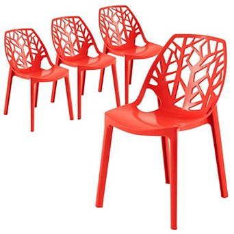 LeisureMod Modern Cornelia Dining Chair, Set of 4