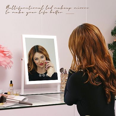 VANITII Hollywood Mirror With LED Light 10''X 12'' Adjustable Brightsness USB Port