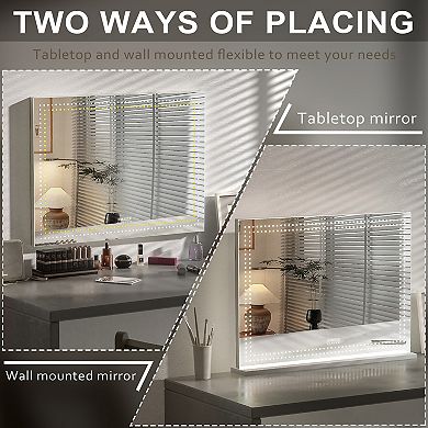 VANITII Hollywood Mirror With Light Bulbs 32''x23'' Bluetooth Spearker Wall Mount