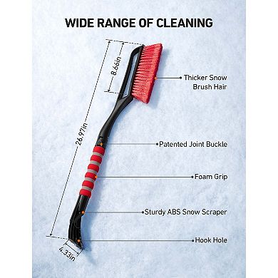 AstroAI 27" Snow Brush And Detachable Ice Scraper