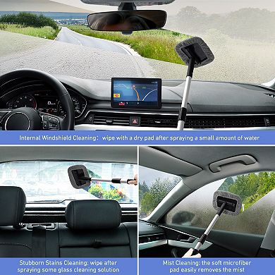 AstroAI Car Windshield Cleaner, Car Window Cleaner Kit with 4 Reusable Pads
