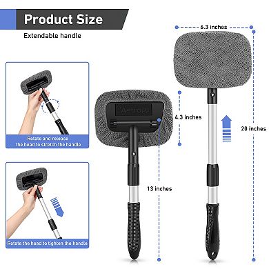 AstroAI Car Windshield Cleaner, Car Window Cleaner Kit with 4 Reusable Pads