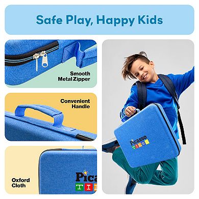 PicassoTiles Water Resistant Carrying Case for Magnet Tile Building Block for Kid Age 3 & Up, PTA101