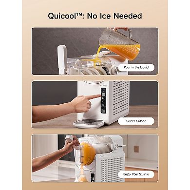 HiCOZY F1 Slushie Machine 5-in-1, No Ice Needed, Adjustable Thickness, Self-Cleaning Slushy Maker