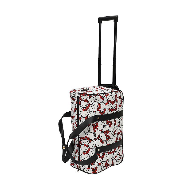 Hello Kitty Allover Print 18-Inch Wheeled Duffel Bag, White
