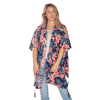 Women's Linda Anderson Hibiscus Tassel Kimono