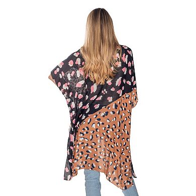 Women's Linda Anderson Print Collage Viscose Kimono Topper