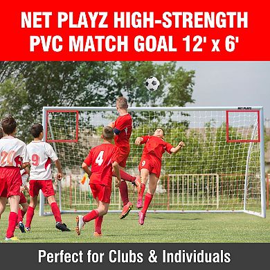 Net Playz PVC 12' x 6' Soccer Goal with Corner Target