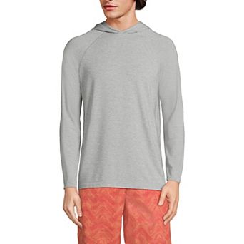Men's Lands' End Cooling Long Sleeve UPF 50 Hooded Swim Tee
