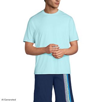 Men's Lands' End Short Sleeve UPF 50 Swim Tee