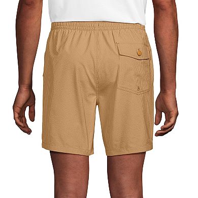 Men's Lands' End Seersucker Beach to Boardwalk Pull On Shorts