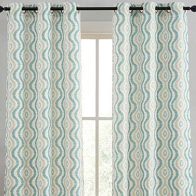HLC.ME Tanner Ogee Damask Grommet Curtains - Light Filtering Darkening Window Panels, Pair