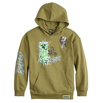 Boys 8-20 Minecraft Creeper Boom Attack Graphic Hoodie