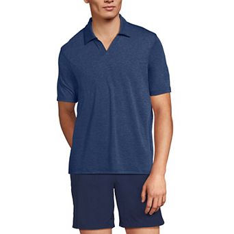 Men's Lands' End Short Sleeve Johnny Collar Swim Top