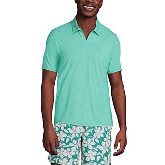 Men's Lands' End Short Sleeve Johnny Collar Swim Top