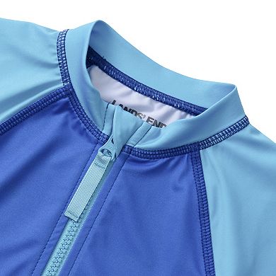Girls 2-16 Lands' End One-Piece Half Zip Swim Suit