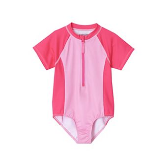 Girls 2-16 Lands' End One-Piece Half Zip Swim Suit