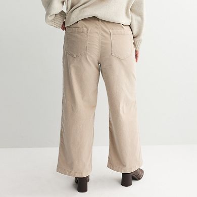 Plus Size Sonoma Goods For Life® Corduroy Utility Wide Leg Pants