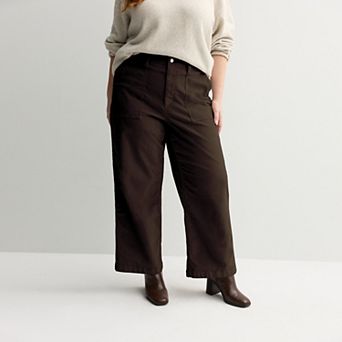 Plus Size Sonoma Goods For Life® Corduroy Utility Wide Leg Pants