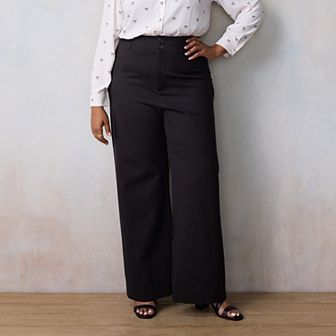 Plus Size LC Lauren Conrad Wildflower Super High Rise Wide Leg Pants