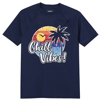 Boys 2-20 Lands' End Chlorine Resistant Short Sleeve UPF 50 Swim Top