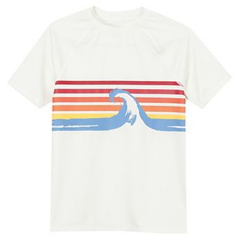 Boys 2-20 Lands' End Chlorine Resistant Short Sleeve UPF 50 Swim Top