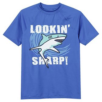 Boys 2-20 Lands' End Chlorine Resistant Short Sleeve UPF 50 Swim Top