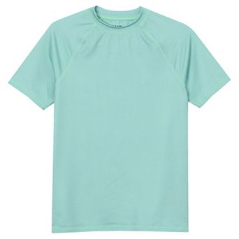 Boys 8-20 Lands' End Chlorine Resistant Short Sleeve UPF 50 Swim Top in Husky