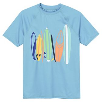 Boys 8-20 Lands' End Chlorine Resistant Short Sleeve UPF 50 Swim Top in Husky
