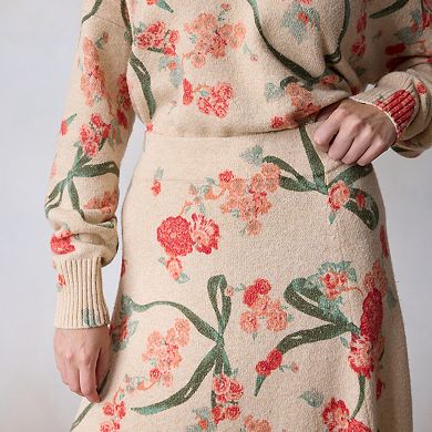Petite LC Lauren Conrad Midi A-Line Sweater Skirt