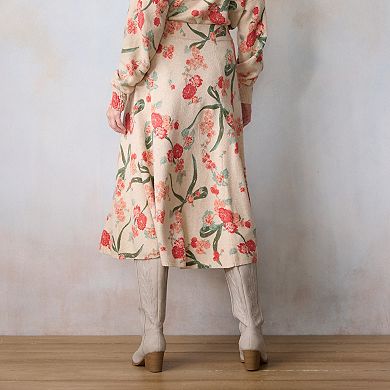 Petite LC Lauren Conrad Midi A-Line Sweater Skirt
