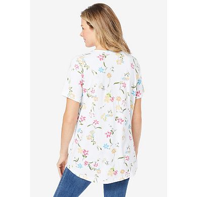 Woman Within Plus Size Criss Cross Tee