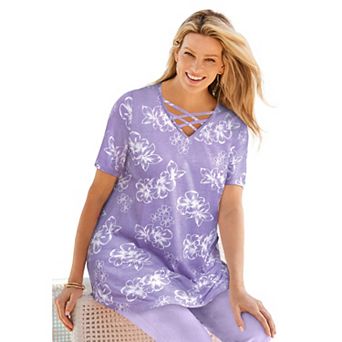 Woman Within Plus Size Criss Cross Tee