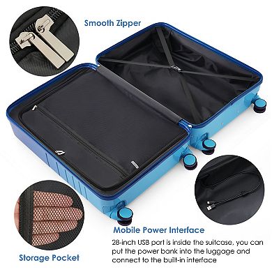 Merax 3-Piece Luggage Set with 20" Front-Opening Carry-On, 28" Suitcase, and Expandable Travel Bag