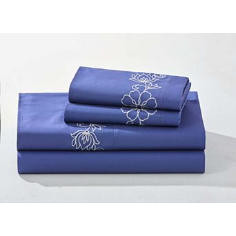 BrylaneHome Anna Embroidered Sheet Set