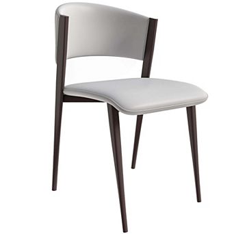 Leather Dining Chairs with Iron Legs and Open-Back Design Aspen Series Set of 2
