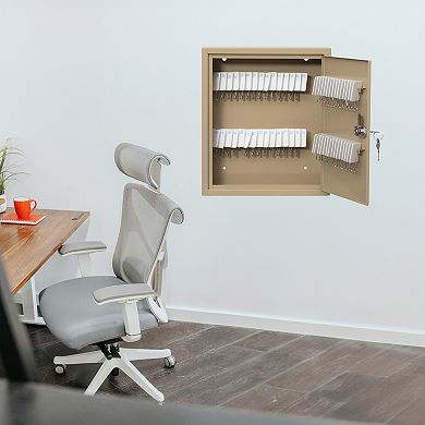 Basicwise 60-Key Security Steel Cabinet with Numbered Tags and Key Lock