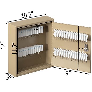 Basicwise 60-Key Security Steel Cabinet with Numbered Tags and Key Lock