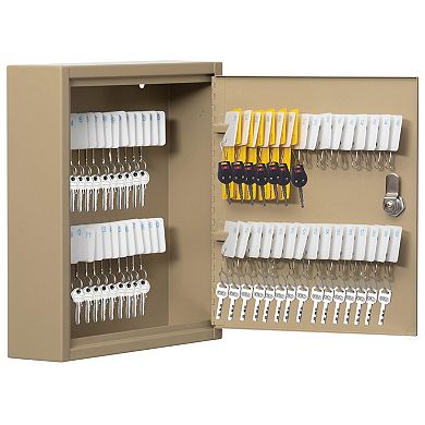 Basicwise 60-Key Security Steel Cabinet with Numbered Tags and Key Lock
