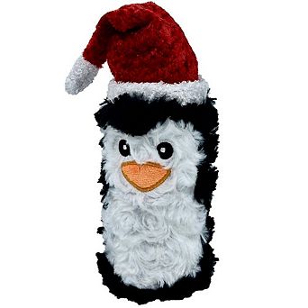 Pet Lou Squeaky Christmas Penguin Bottle Dog Toy - 8"