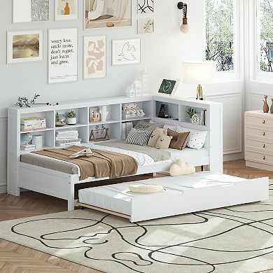 Merax Wooden DayBed with Trundle