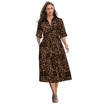 Jessica London Women's Plus Size Soft Denim Shirtdress