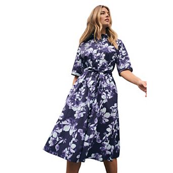 Jessica London Women's Plus Size Soft Denim Shirtdress