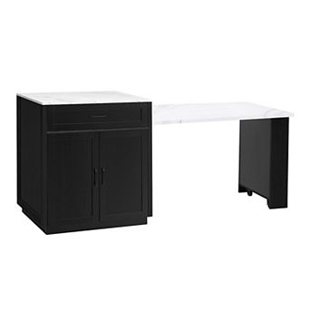 Merax Kitchen Island with Extendable Dining Table