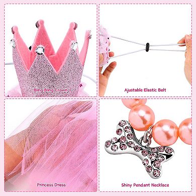 Cute Dog Birthday Outfit Set Princess Puppy Tutu Skirt With Pink Crown